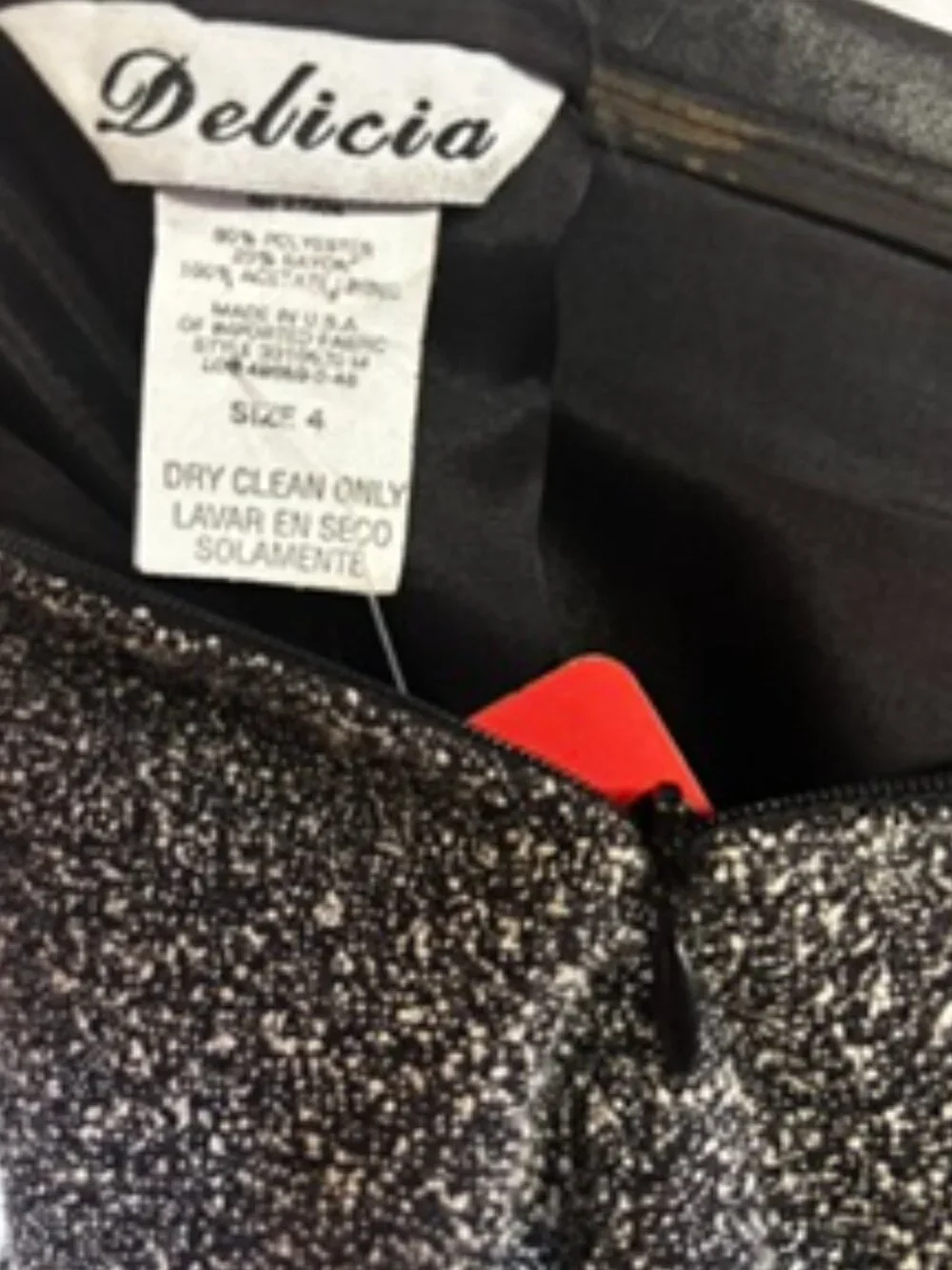 Delicia Women's Black & White Tweed A-Line Skirt Size 4- Classic Career Office